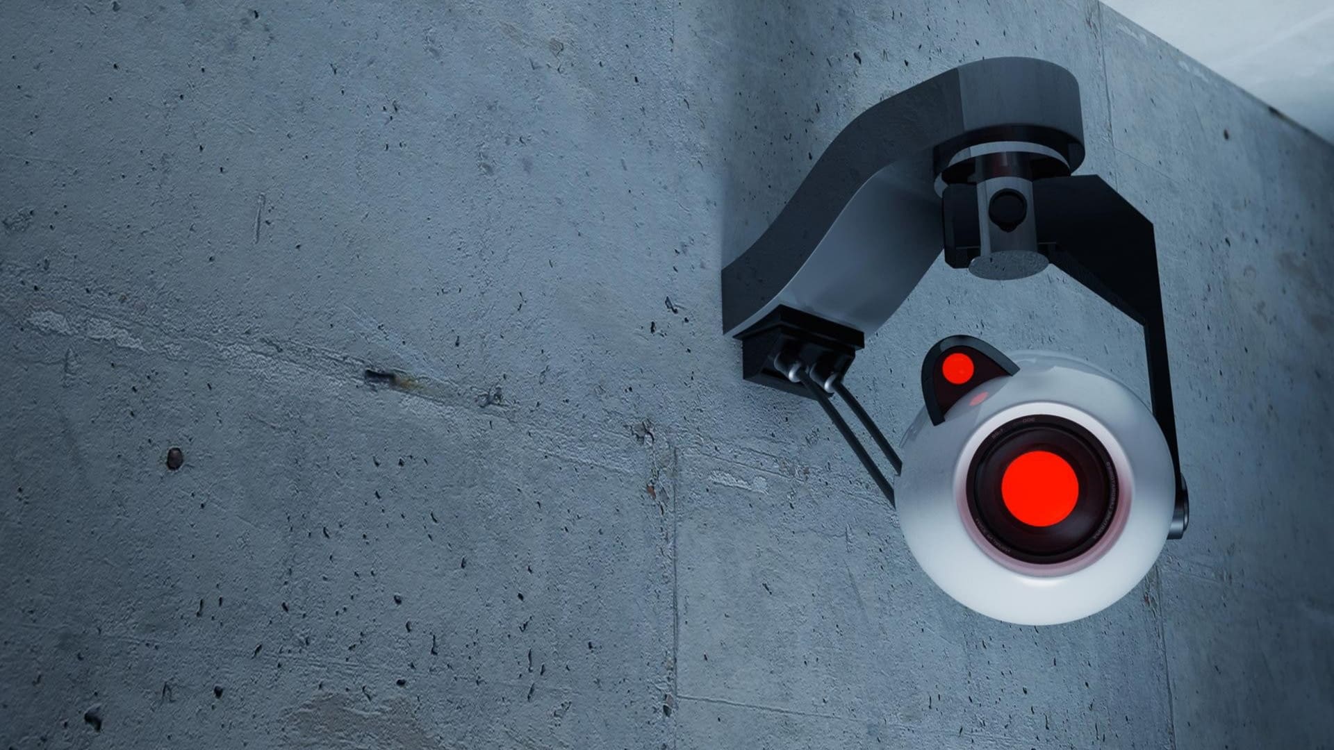Commercial security cameras installed on a building