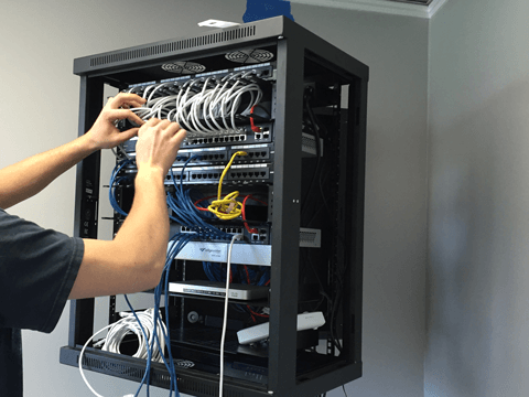 Commercial low voltage wiring panel